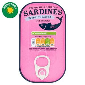 Sainsbury's Sardines in Spring Water 120g (90g*)