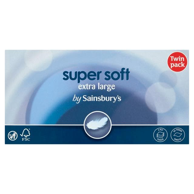 Sainsbury's 2 x 66 Sheets XL Super Soft Tissues - gallery image 1
