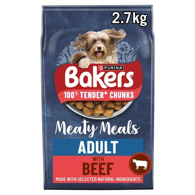 Bakers Meaty Meals Adult Dry Dog Food Beef 2.7kg - gallery image 1