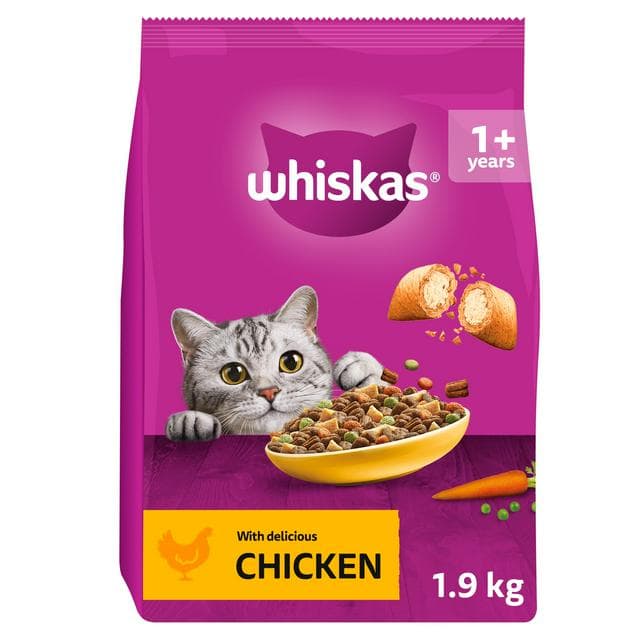 Whiskas 1+ Chicken Complete Adult Dry Cat Food 1.9kg - gallery image 1