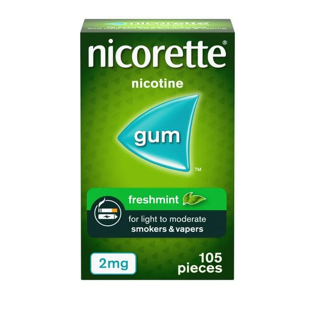 Nicorette Freshmint Gum Pieces Quit Smoking Aid x105 2mg - gallery image 1