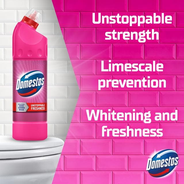 Domestos Pink Power Thick Bleach Toilet & Multipurpose Cleaner 750ml - gallery image 4