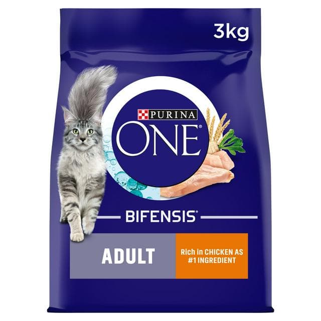 Purina One Adult Dry Cat Food Chicken & Wholegrains 3kg - gallery image 1