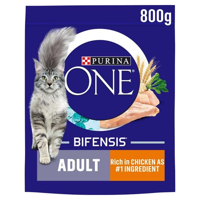 Purina One Adult Dry Cat Food Chicken & Wholegrains 800g - gallery image 1