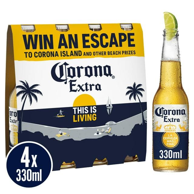 Corona Extra Premium Lager Beer bottles 4x330ml - gallery image 1