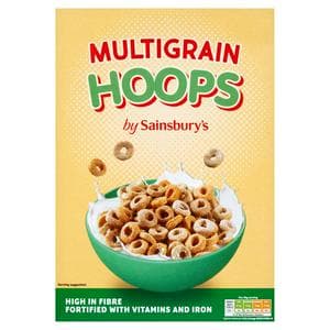 Sainsbury's Multigrain Hoops Cereal 375g
