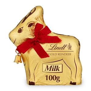 Lindt 100g Gold Reindeer Christmas Milk Chocolate