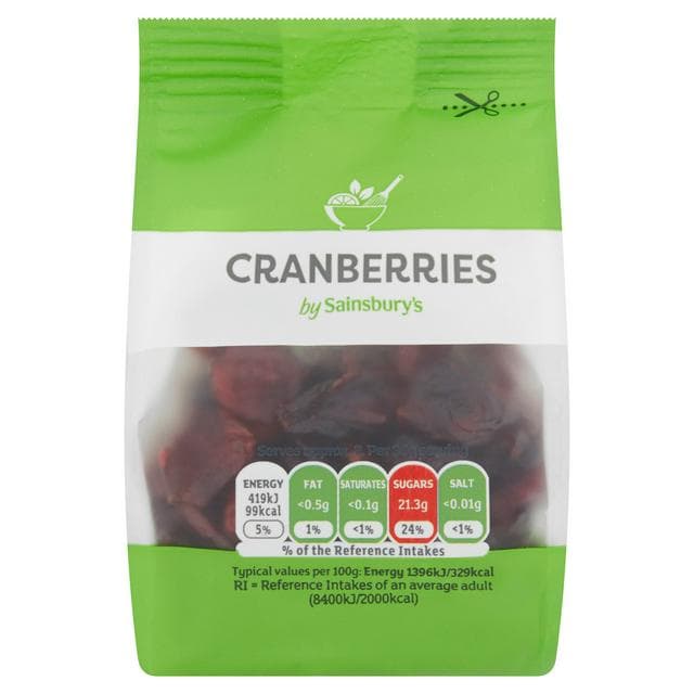 Sainsbury's Dried Cranberries 75g - gallery image 1