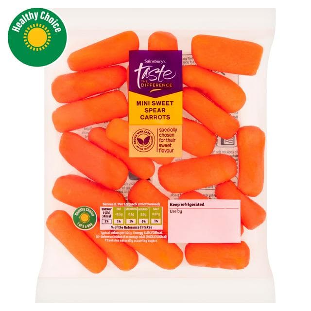 Sainsbury's 240g British Prepared Mini Carrots - gallery image 1
