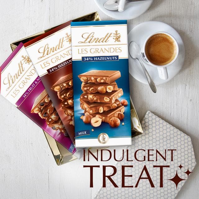 Lindt Les Grandes Milk Chocolate Hazelnut Bar 150g - gallery image 4