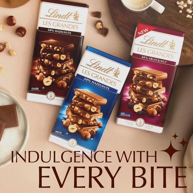 Lindt Les Grandes Milk Chocolate Hazelnut Bar 150g - gallery image 5