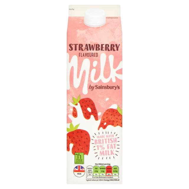Sainsbury's Strawberry Milkshake 1L - gallery image 1