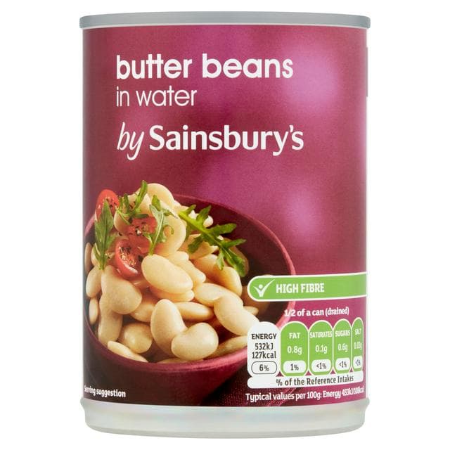 Sainsbury's Butter Beans In Water 400g (235g*) - gallery image 1