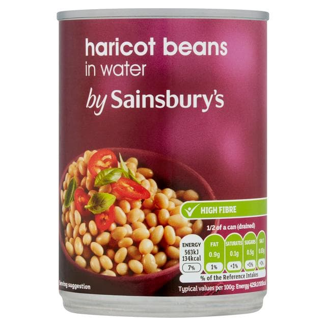 Sainsbury's Haricot Beans In Water 400g (265g*) - gallery image 1