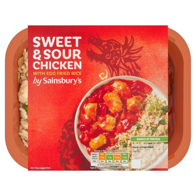 Sainsbury's Chinese Sweet & Sour Chicken with Rice Ready Meal for 1 400g - gallery image 1