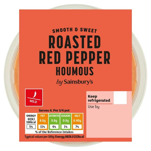 Sainsbury's Roasted Red Pepper Houmous 200g - gallery image 1
