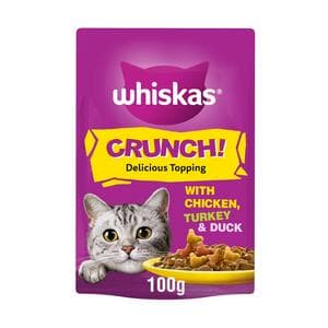 Whiskas Crunch Tasty Topping Adult Cat Treat Biscuits 100g