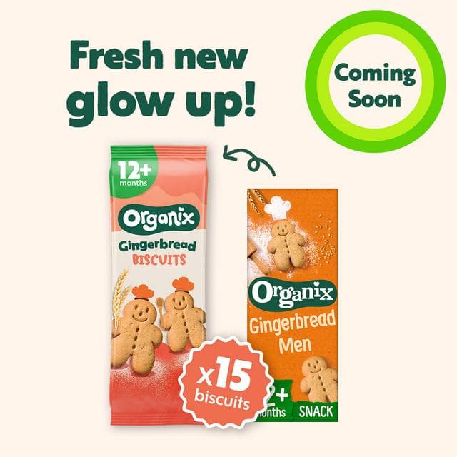 Organix Gingerbread Men Biscuits Toddler Snacks 12 months+ 135g - gallery image 2
