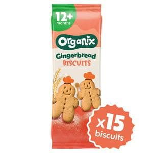 Organix Gingerbread Men Biscuits Toddler Snacks 12 months+ 135g
