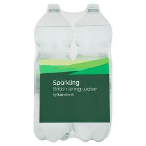 Sainsbury's British Bottled Sparkling Spring water 4x2L
