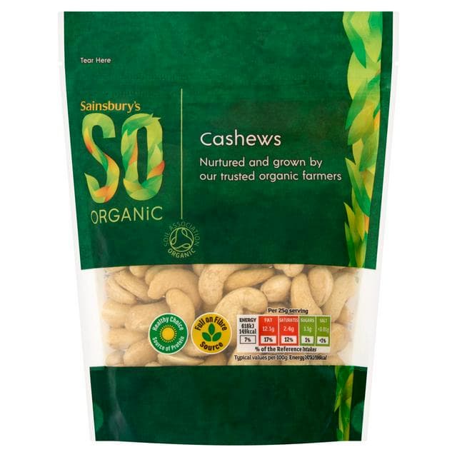 Sainsbury's Cashew Nuts, SO Organic 200g - gallery image 1