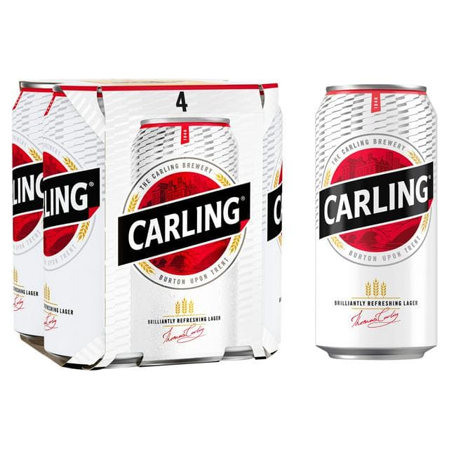 Carling Original Lager Beer Cans x4 440ml - gallery image 1