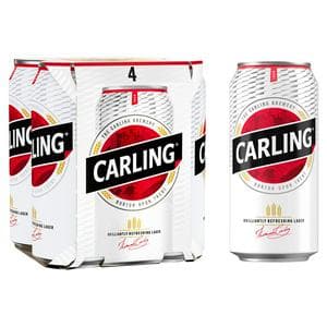 Carling Original Lager Beer Cans x4 440ml