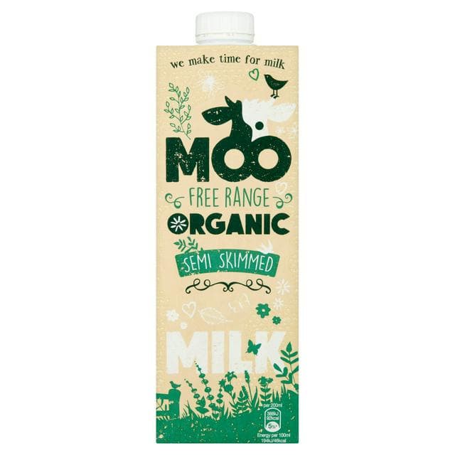 Moo Long Life Organic Milk, Semi Skimmed 1L - gallery image 1
