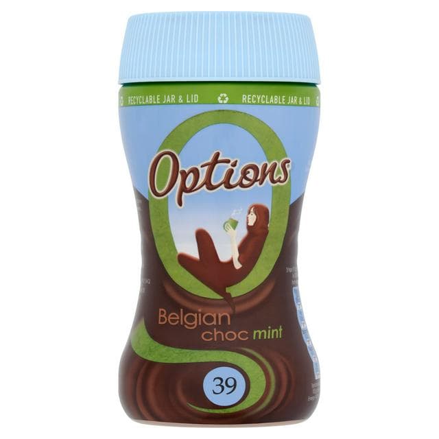 Options Instant Belgian Hot Chocolate Mint Drink 220g - gallery image 1