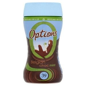 Options Instant Belgian Hot Chocolate Mint Drink 220g