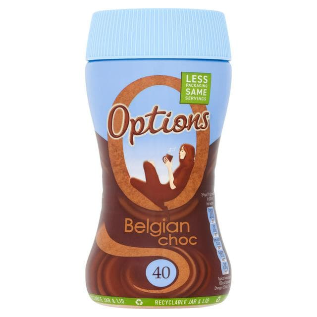 Options Instant Belgian Hot Chocolate Drink 220g - gallery image 1