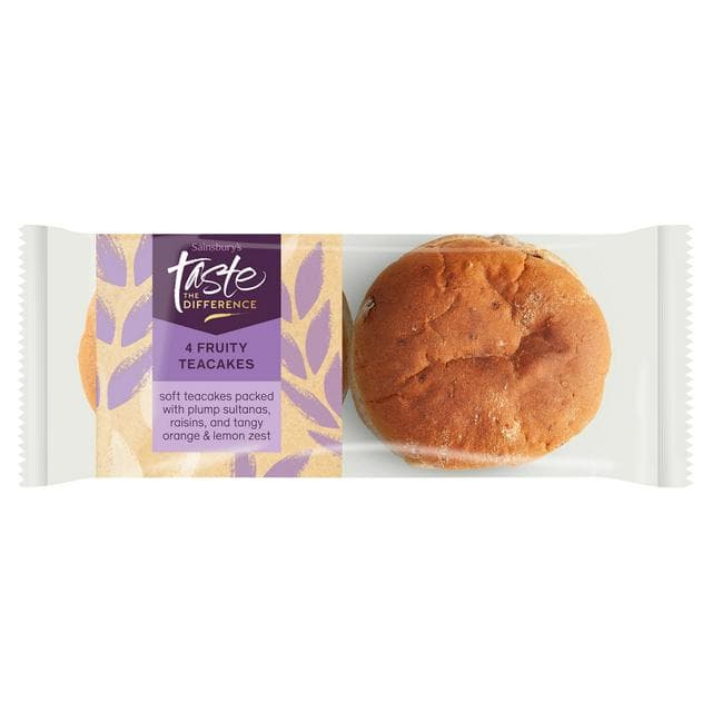 Sainsbury's 4 x Fruity Teacake, Taste the Difference 360g - gallery image 1
