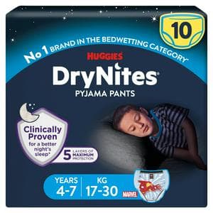 Huggies DryNites Boys Pyjama Pants for Bedwetting Age 4-7 Years 10 Nappy Pants