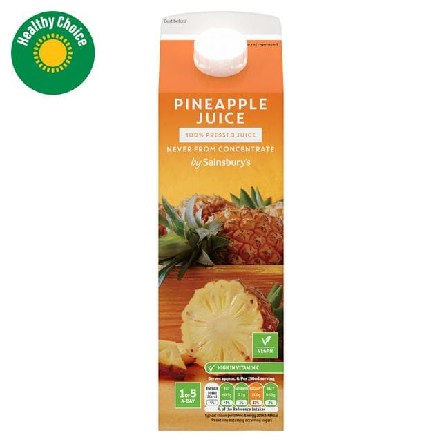 Sainsbury's 100% Pure Squeezed Pineapple Juice, Not From Concentrate 1L - gallery image 1