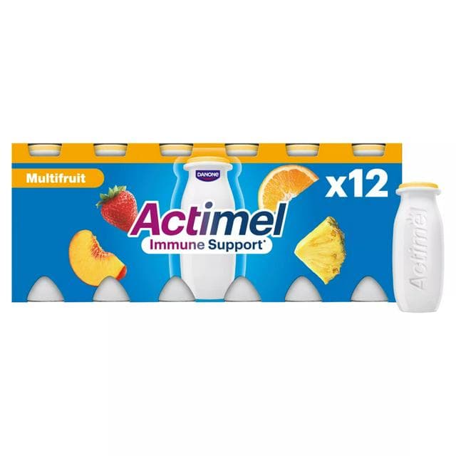 Actimel Multifruit Cultured Yogurt Drink 12x100g - gallery image 1