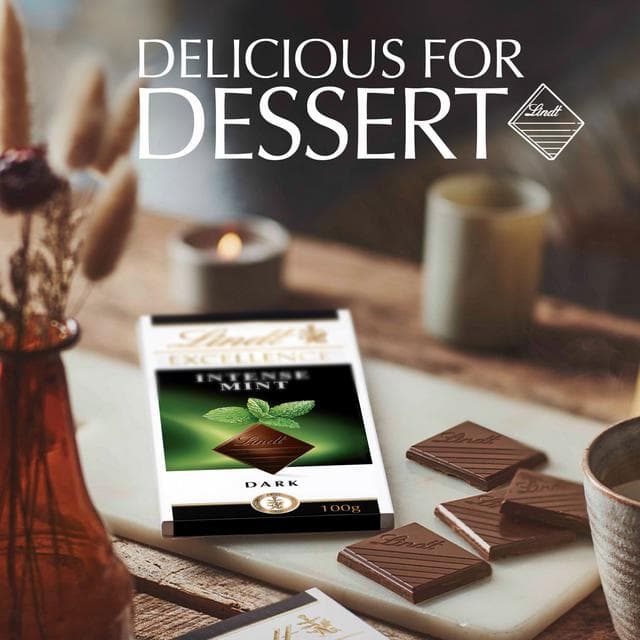 Lindt Excellence Dark Mint Chocolate Bar 100g - gallery image 4