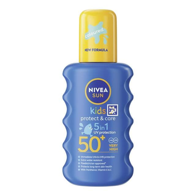 Nivea Sun Kids Protect & Care Coloured Spray SPF 50+ 200ml - gallery image 1