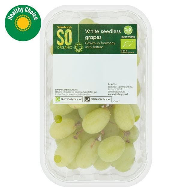 Sainsbury's White Grapes, SO Organic 400g - gallery image 1
