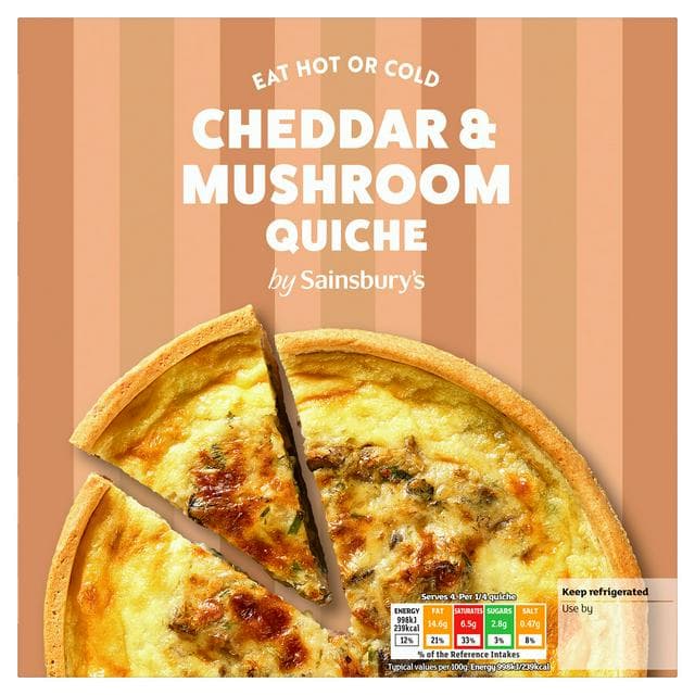 Sainsbury's Mushroom & Farmhouse Cheddar Quiche 400g - gallery image 1