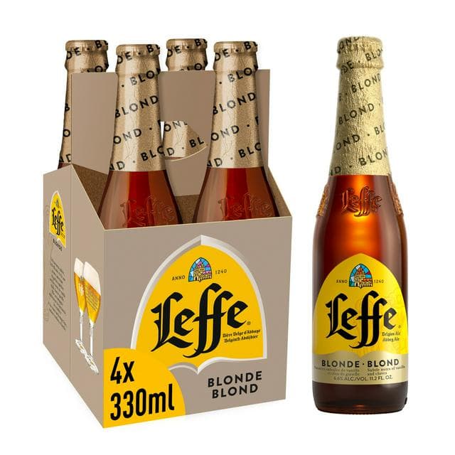 Leffe Blonde Abbey Beer Bottles 4x330ml - gallery image 1