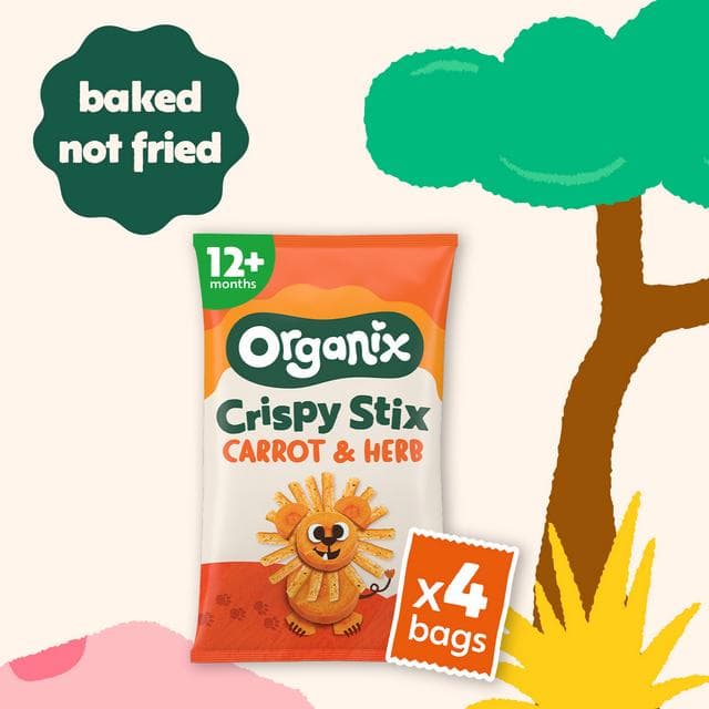 Organix Carrot & Herb Stix Organic Baby Puffs Multipack 10 months+ 4x15g - gallery image 3