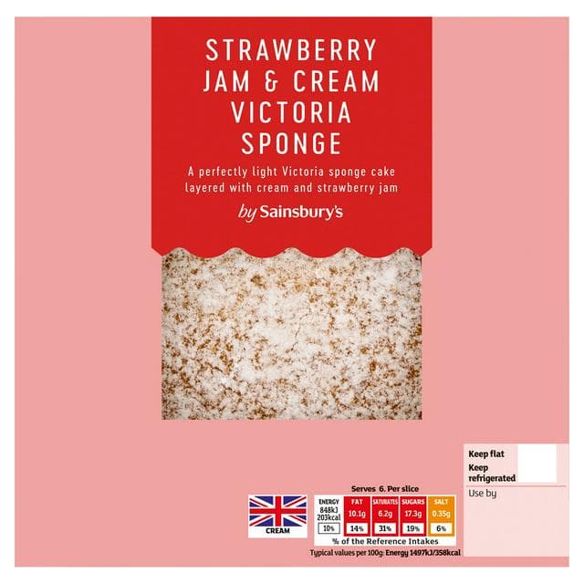 Sainsbury's Strawberry Jam & Cream Victoria Sponge 340g - gallery image 1