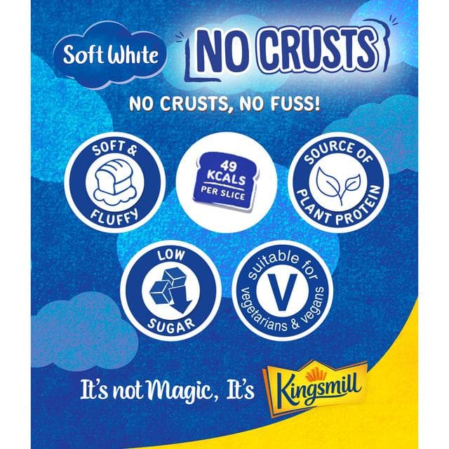 Kingsmill No Crusts Soft Medium Sliced White Bread 400g - gallery image 2