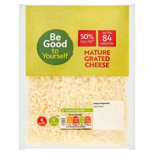 Sainsbury's Mature Grated White Cheese, Be Good To Yourself 250g - gallery image 1