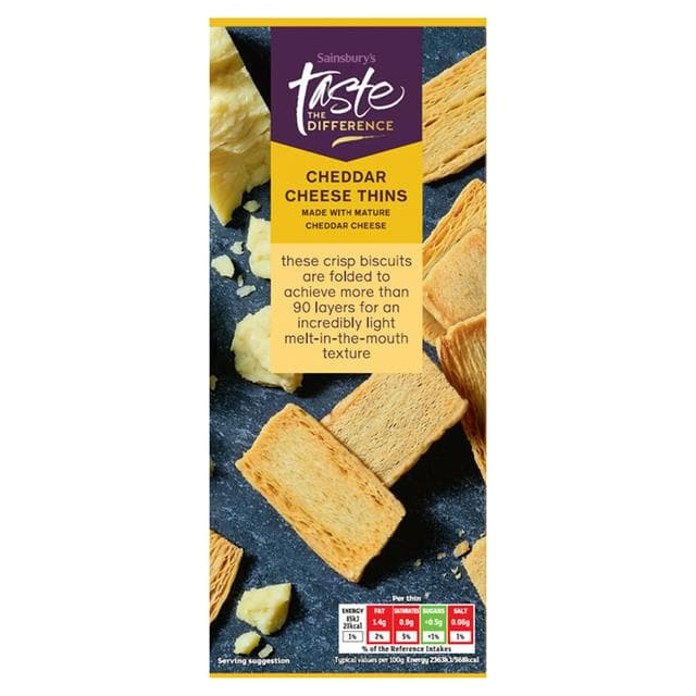 Sainsbury's Cheddar Cheese Crispies, Taste the Difference 100g - gallery image 1