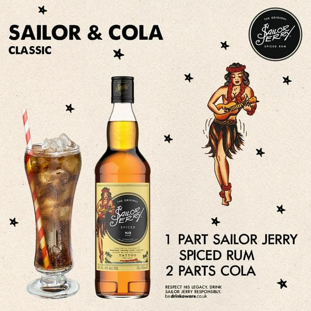 Sailor Jerry The Original Spiced Caribbean Rum 70cl - gallery image 2