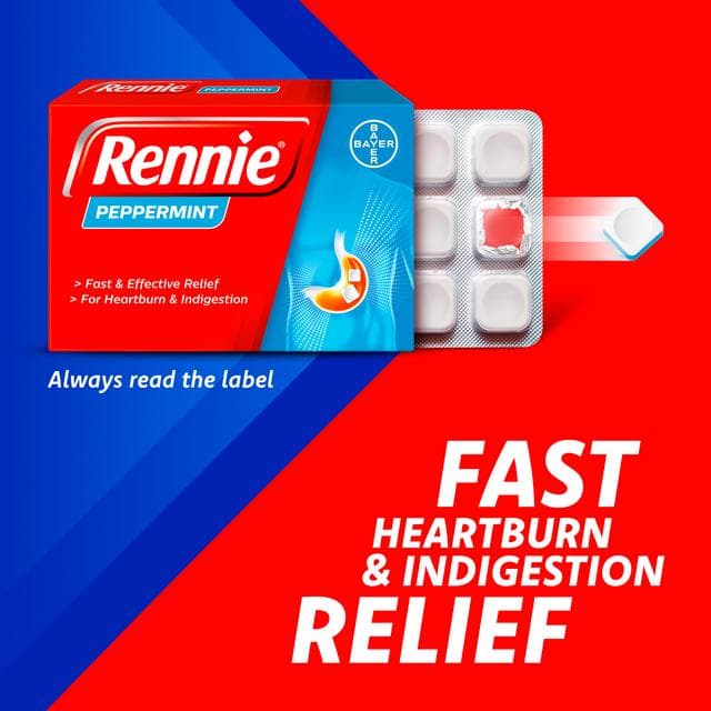 Rennie Peppermint Heartburn & Indigestion Relief Tablets x72 - gallery image 2