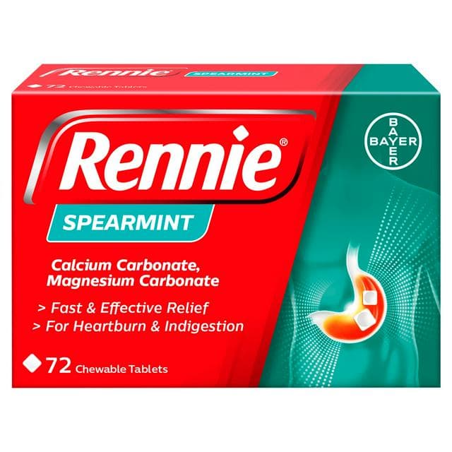 Rennie Spearmint Heartburn & Indigestion Relief Tablets x72 - gallery image 1