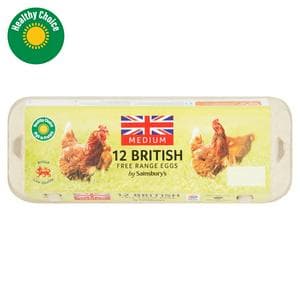Sainsbury's British Free Range Eggs Medium x12