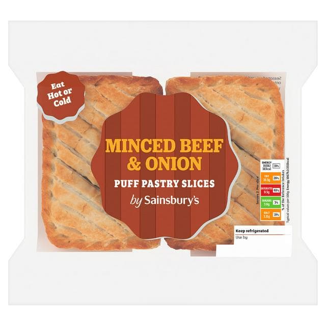 Sainsbury's Minced Beef & Onion Puff Pastry Slices x2 300g - gallery image 1